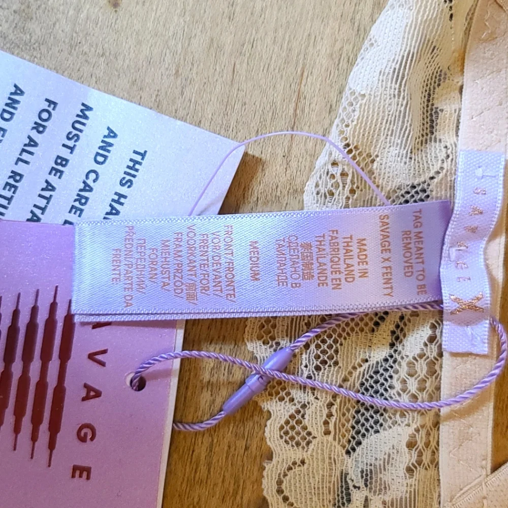 SAVAGE X FENTY Floral Lace Racerback Bralette / Pink Rose Quartz Medium NWT - Picture 7 of 12